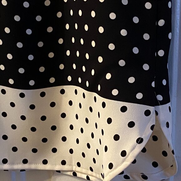 NWT Talbots Sz L Womens Blouse Sleeveless Black/White Polka Dot - Picture 4 of 10
